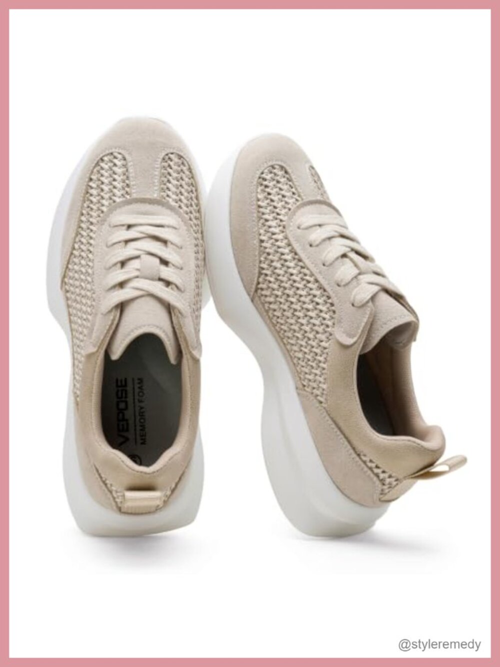 Retro Platform Sneakers Lace Up Walking Shoes